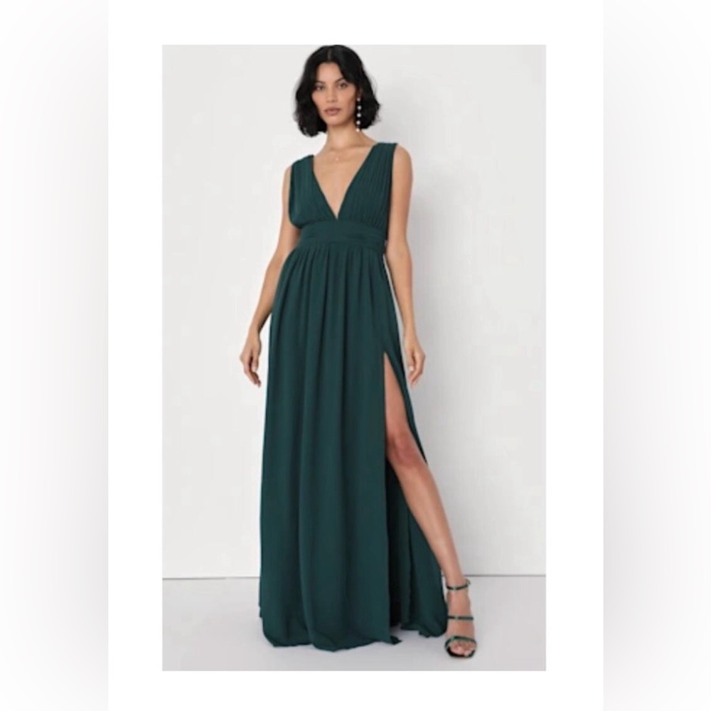Lulu's Forest Green Heavenly Hues Maxi Dress